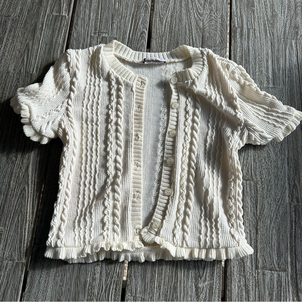 Zara button down frill shirt size small